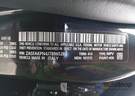 2018 Alfa Romeo Stelvio Sport Awd z USA, uszkodzony, nr VIN ZASFAKPN4J7B96528